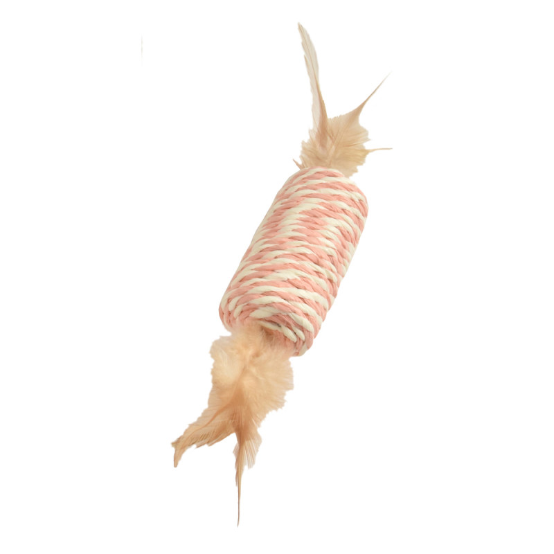Jouet Tube rose pour chat 8x4x4 cm