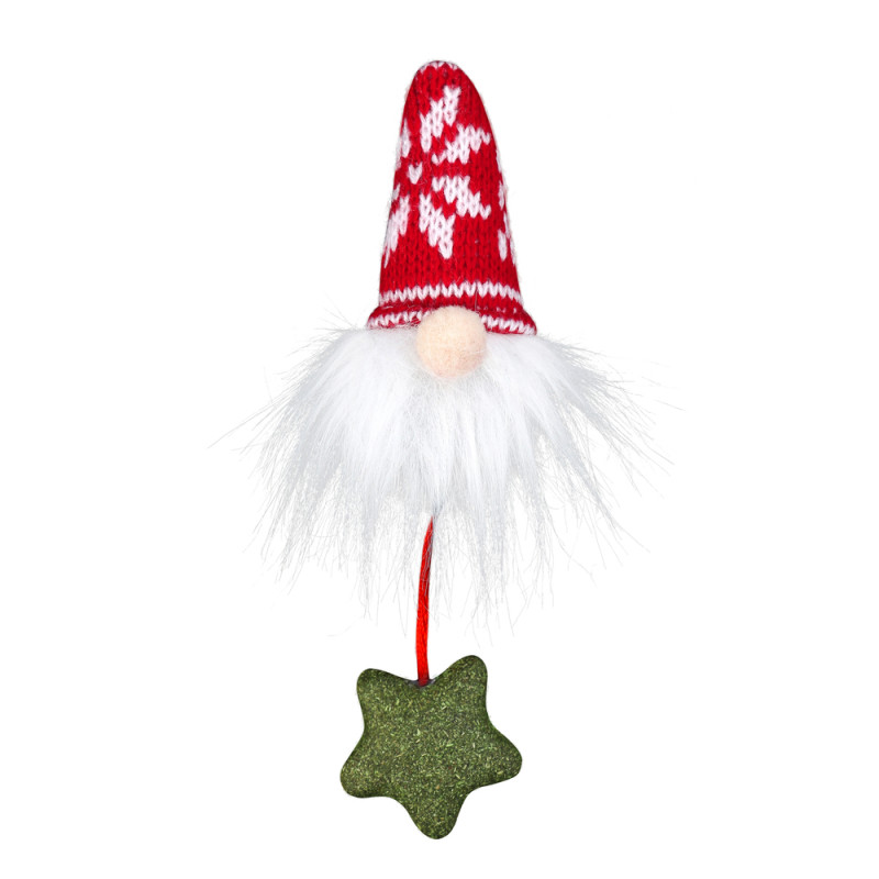 Jouet pour chat 2 en 1, gnome de Noël avec étoile