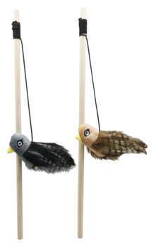 Canne à pêche oiseau pour chat