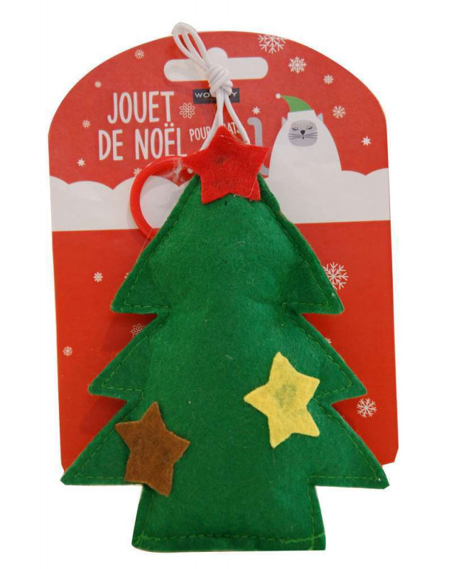 Jouet chat sapin Noël feutrine