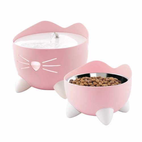 Fontaine à eau combo kit 2L-200ml-20x20x17cm rose