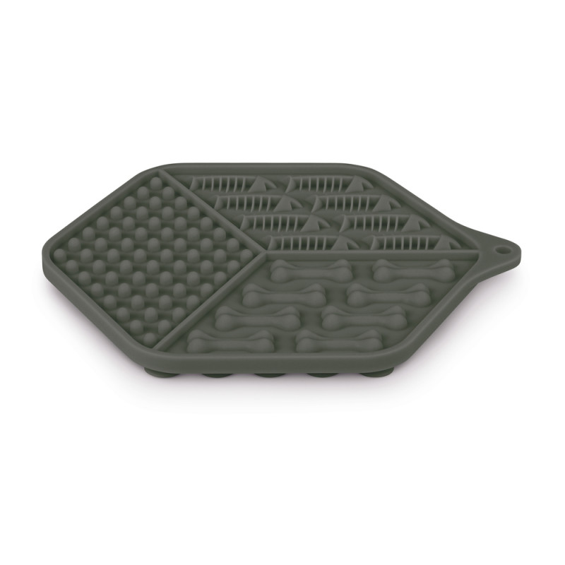 Tapis à lécher pour chat, coloris gris - L. 15,5xl