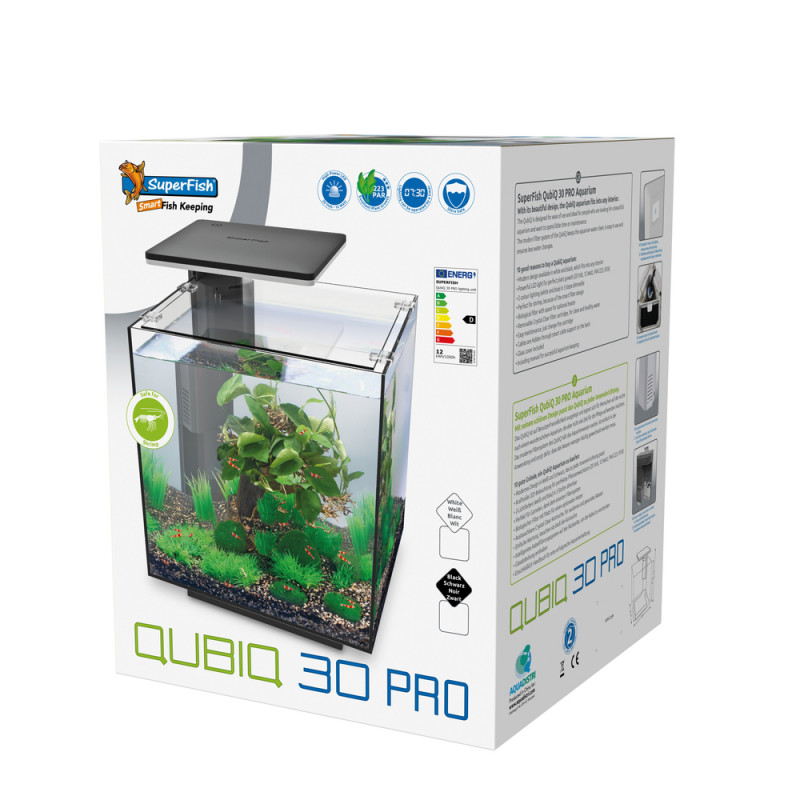 Aquarium Qubiq 30 litres Pro noir L. 32. 0 P. 32.