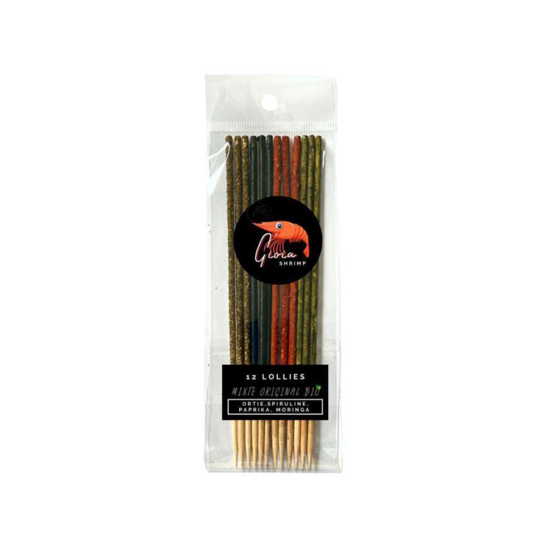 12 Lollies Mixtes Original Bio pour crevettes d'aq