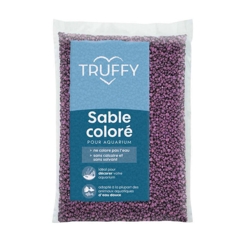 Sable coloré pour aquarium d'eau douce Truffy viol