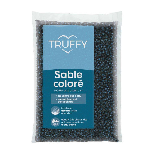 Sable coloré pour aquarium d'eau douce Truffy bleu