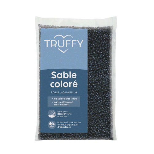Sable coloré pour aquarium d'eau douce Truffy bleu