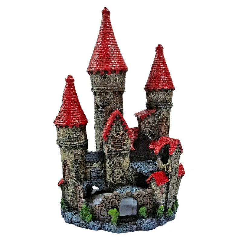 Décoration d'aquarium : château en résine - H. 19c