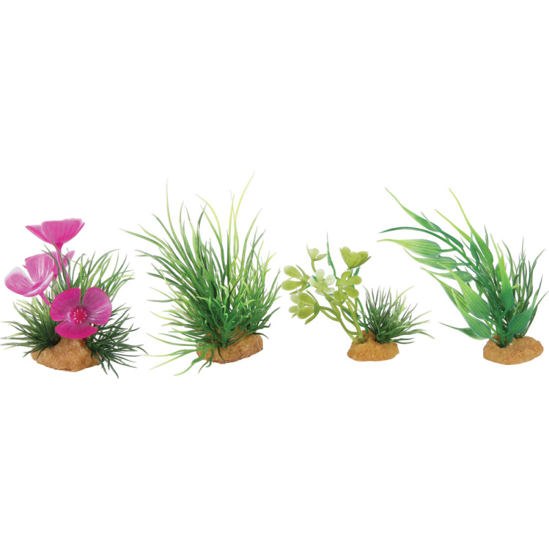 Décoration d'aquarium : 4 plantes artificielles -