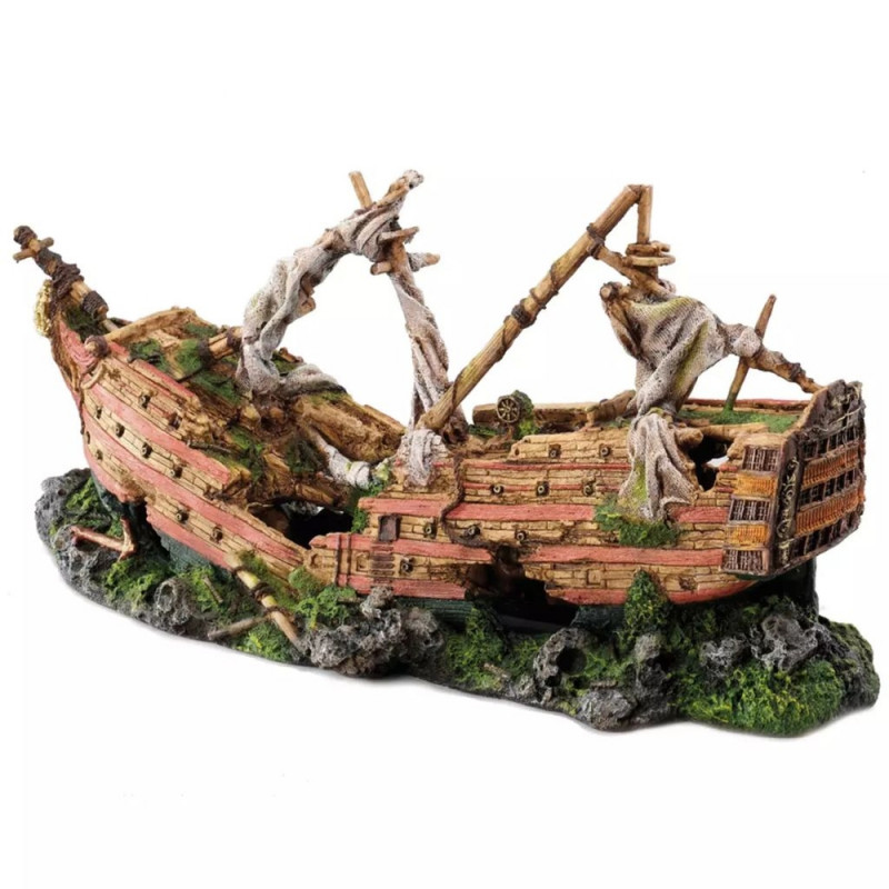 Décors aquarium épave de galion Taille XXL - 73 x