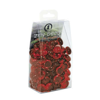 Billes en verre rouges, décor aquarium 300 g