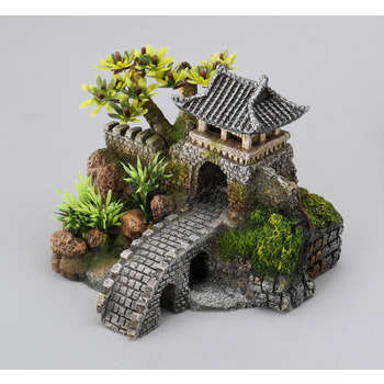 Décoration d'aquarium gate bridge : L15,7xl13,5xH1