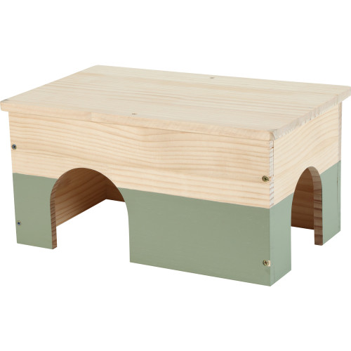 Maison en bois Neolife verte pour lapin L. 26. 5 l