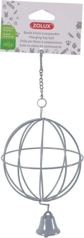 Boule à foin à suspendre en métal gris Ø 11 x H 27
