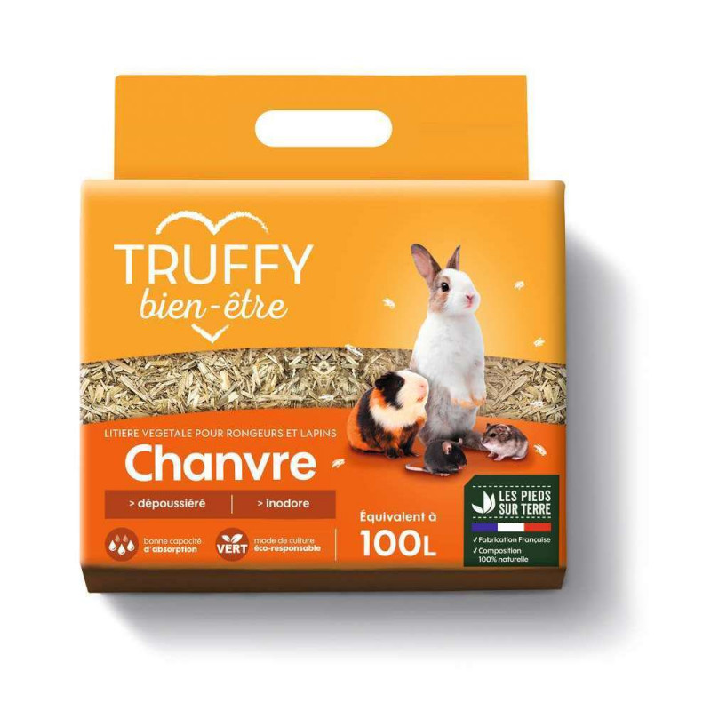 Litière végétale de chanvre pour rongeurs et lapin