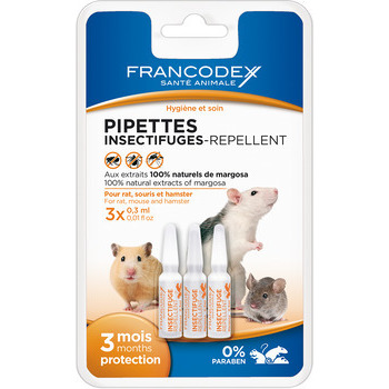 Pipettes insectifuges, pour petits rongeurs (3x0,3