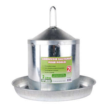 Abreuvoir galvanisé pour volailles : 2 litres