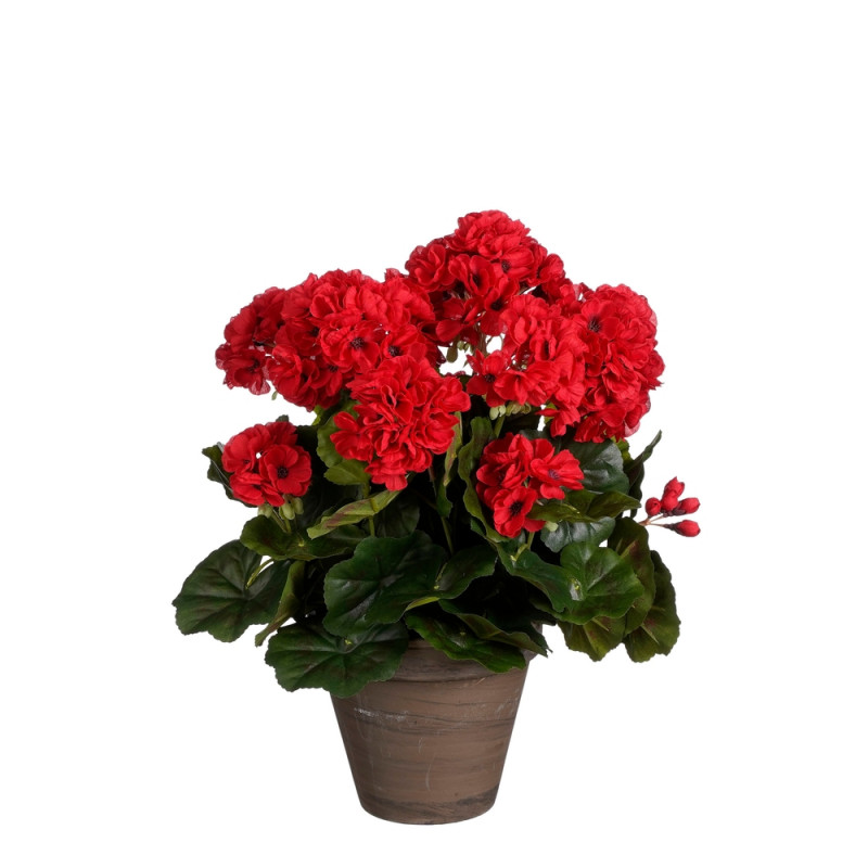 Plante artificielle en pot 'Geranium', coloris bla