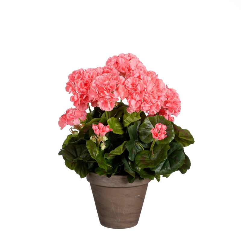 Plante artificielle en pot 'Geranium', coloris sau