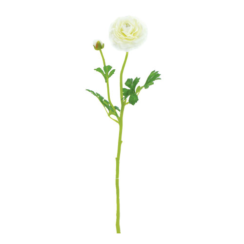 Fleur artificielle tige de renoncule blanc H. 61cm