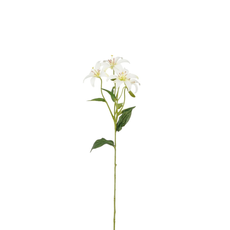 Plante artificielle 'Lis', coloris crème - H. 63cm