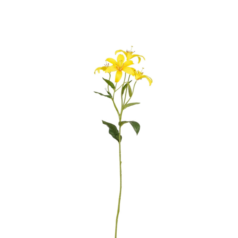 Fleur artificielle - Lis jaune - L. 63cm