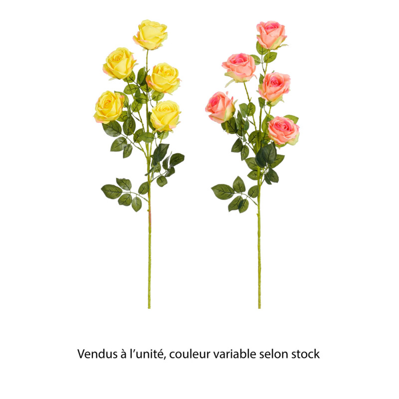 Fleur artificielle - Rose L. 105cm - 2 coloris, ja