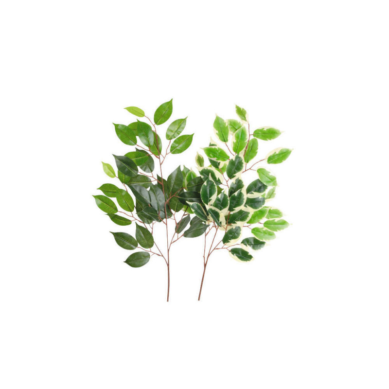 Fleur artificielle tige feuillage de ficus vert