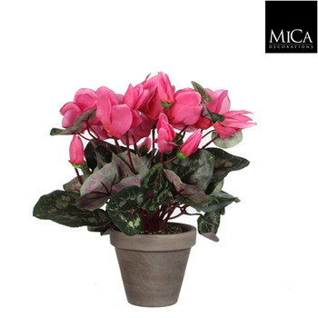 Cyclamen artificiel rose clair Ø 30 x H. 30 cm, en