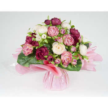 Bouquet bulle, fuchsia H31 x D33 cm