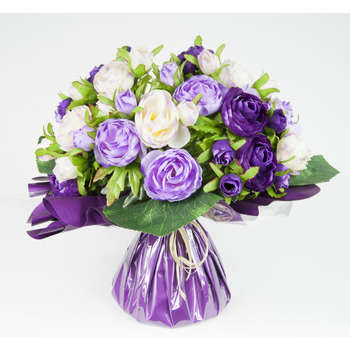 Bouquet bulle : lavande h31xd.33cm