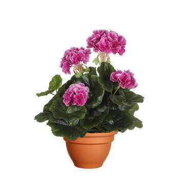 Géranium artificiel violet (H32cm), en pot Ø 11,5