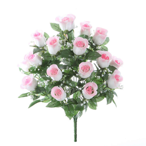Fleurs artificielles - bouquet rose de roses & gyp