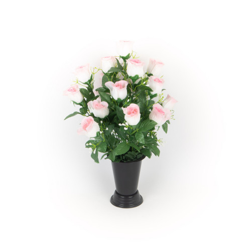 Fleurs artificielles - bouquet funéraire rose avec