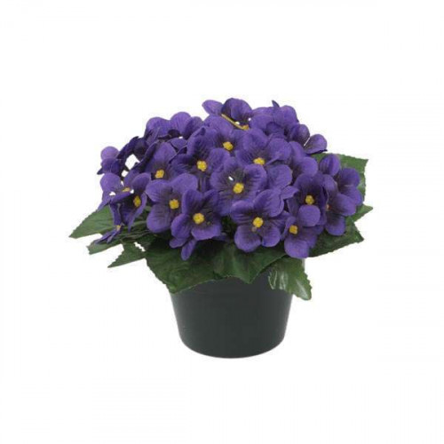 Coupe de violettes artificielles D 24 H 18 cm