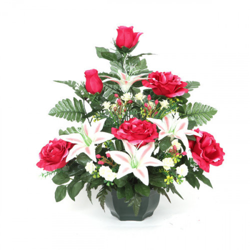 Fleurs artificielles - coupe florale fuchsia D. 43