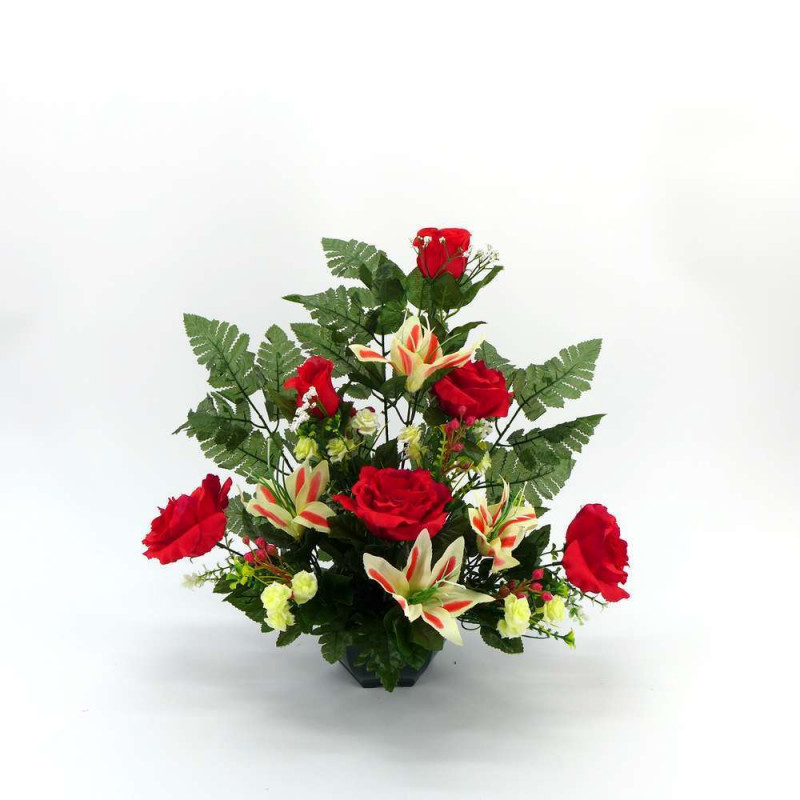 Fleurs artificielles - coupe florale rouge D. 43 H