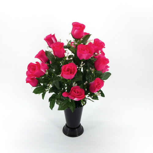 Fleurs artificielles - bouquet funéraire fuchsia D