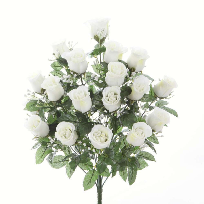 Bouquet artificiel rose Gyspophile 18 tiges H. 59