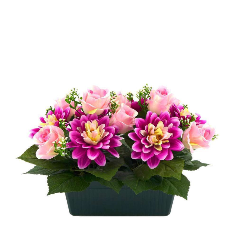 Fleurs artifielles : Jardinière L.42cm