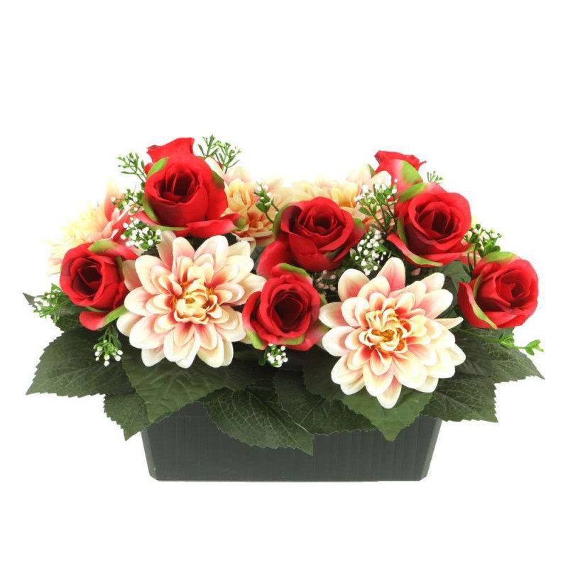 Fleurs artifielles : Jardinière L.42cm