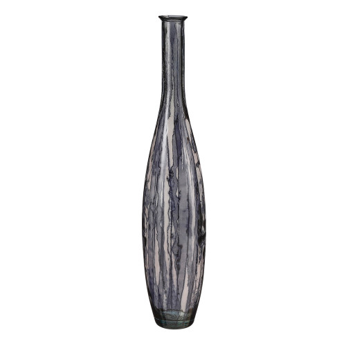 Vase en verre recyclé 'Palermo', coloris noir - H.