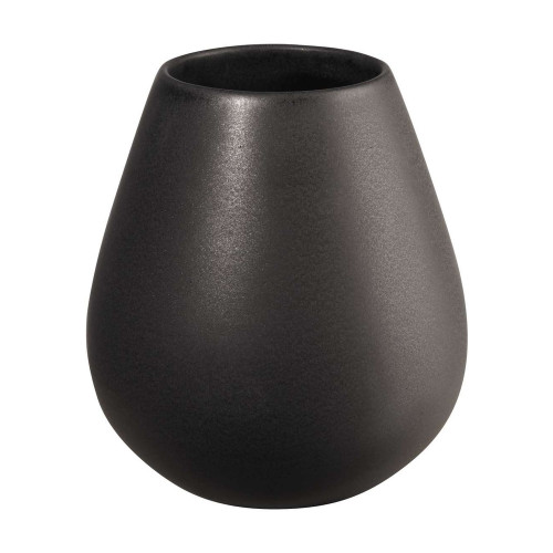 Vase Ease en céramique, coloris noir - H. 18cm