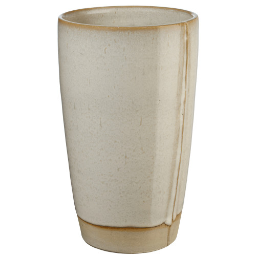 Vase Verana en grès, coloris beige - H. 24cm