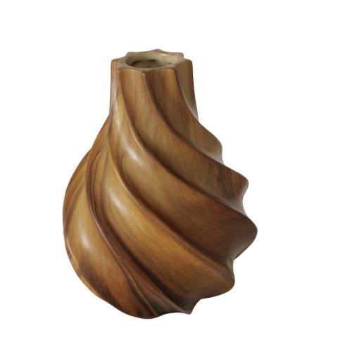 Vase 'Wilhelmy' en grès, coloris marron - D. 16,5x