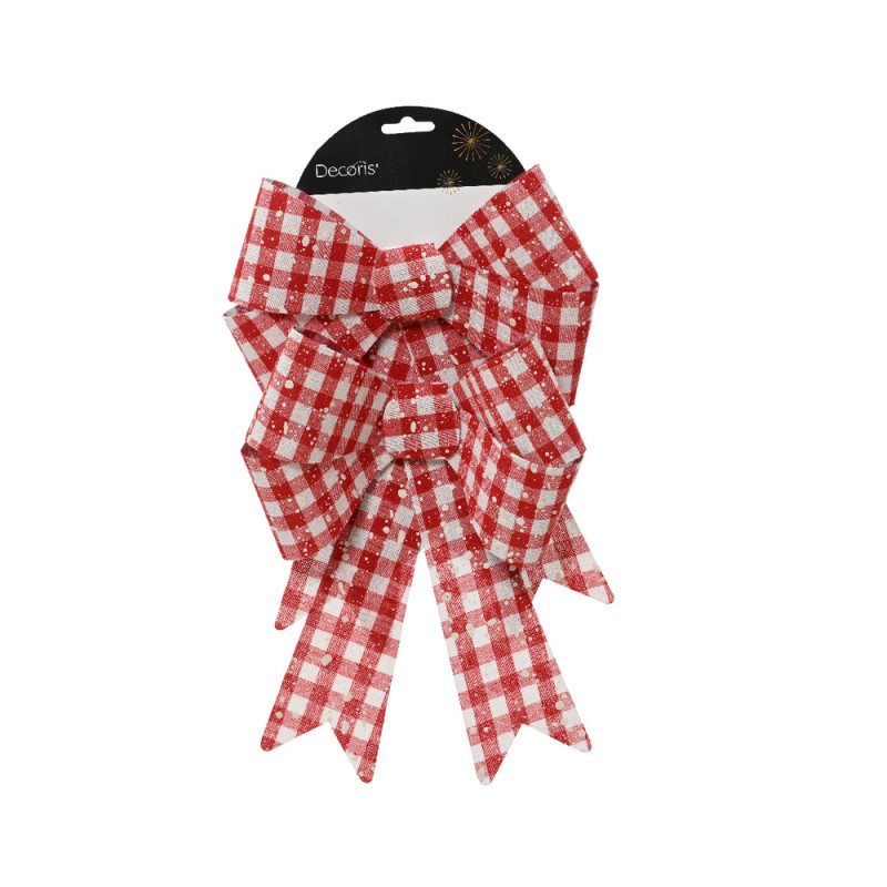 Nud polyester vichy rouge/blanc - H. 29cm