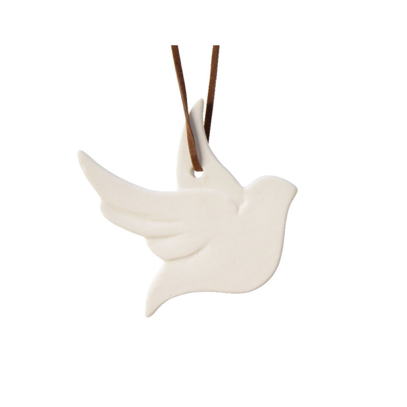 Suspension de Noël : pigeon, coloris blanc - H. 8,