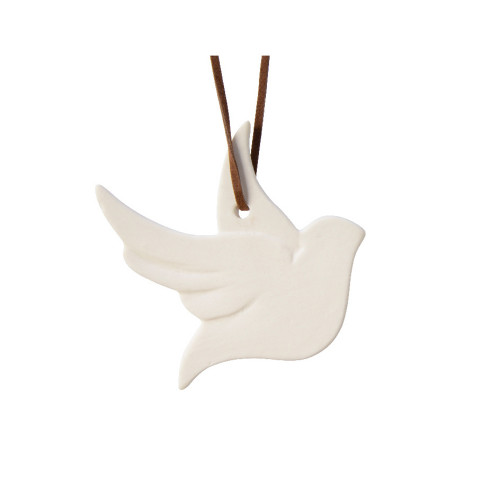 Suspension de Noël : pigeon, coloris blanc - H. 8,