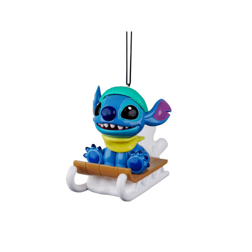 Suspension de Noël : Stitch sur traineau, figurine