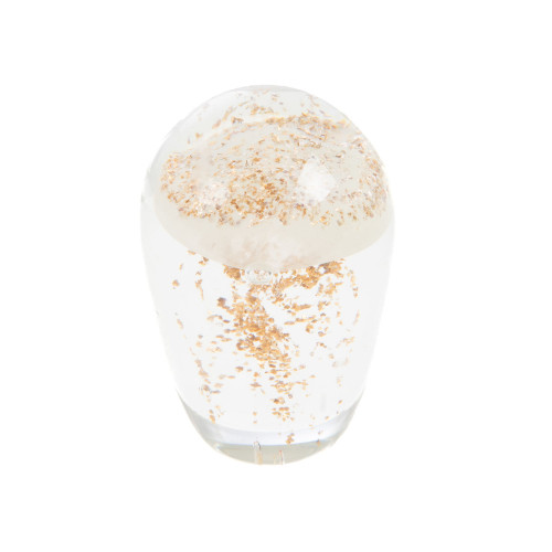 Statue globe méduse dorée, en sulfure - D. 6cm